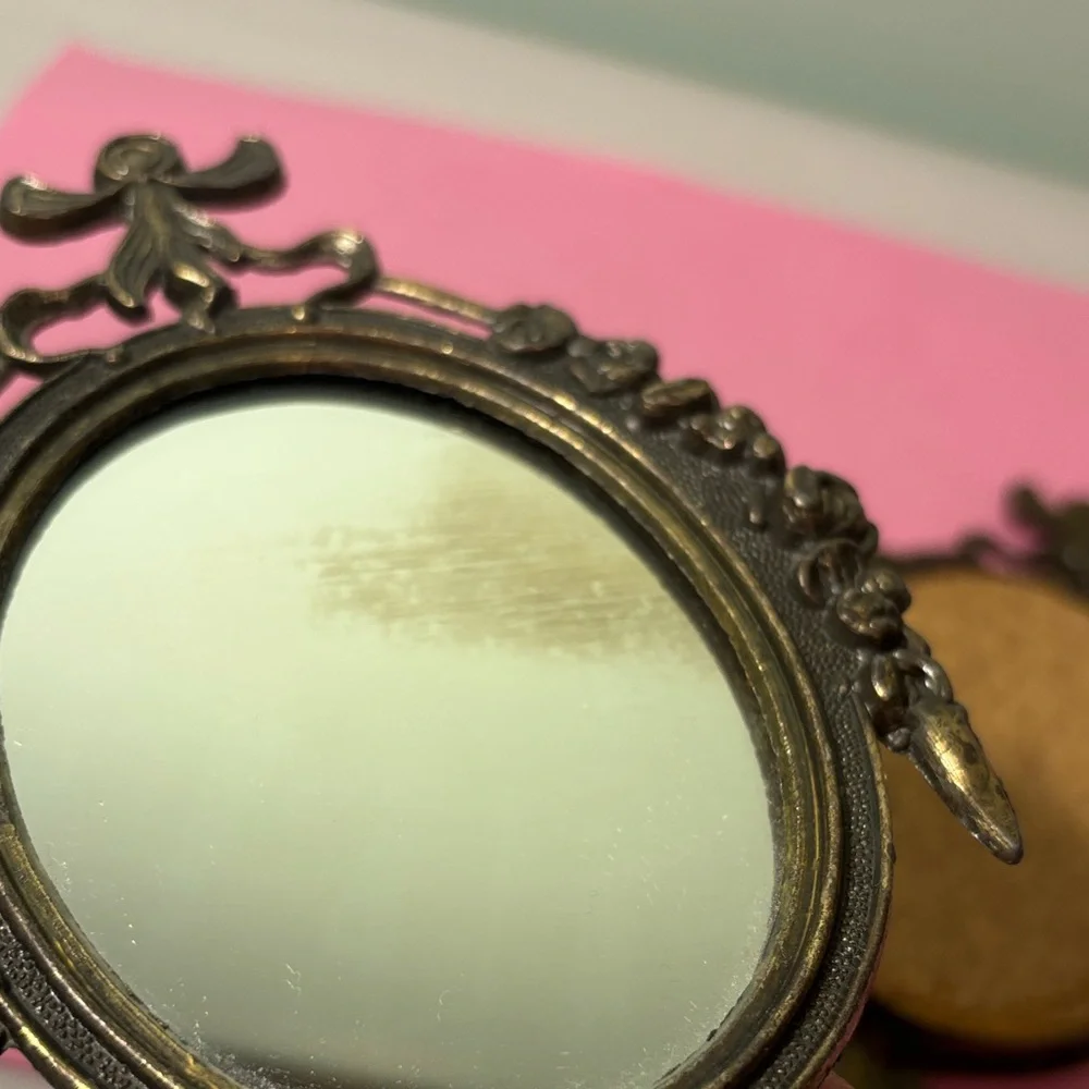 Vintage Ornate Style Bronze Wall Mirrors - Pair